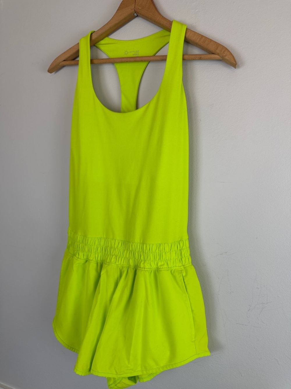 OFFLINE by Aerie Neon Romper Size Small Active Tank Shorts One Piece